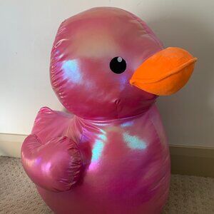 jumbo pink metallic duck plushie or stuffed animal